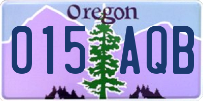OR license plate 015AQB
