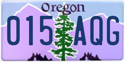 OR license plate 015AQG