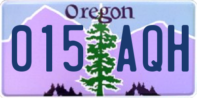 OR license plate 015AQH