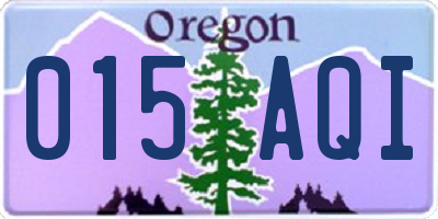 OR license plate 015AQI