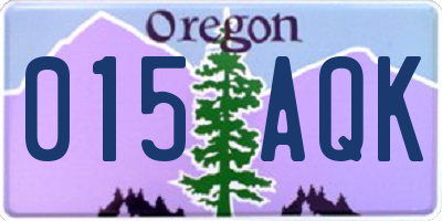 OR license plate 015AQK