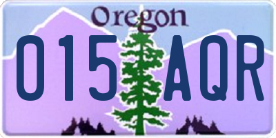 OR license plate 015AQR