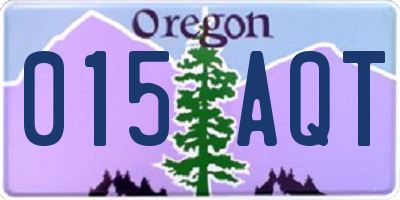 OR license plate 015AQT