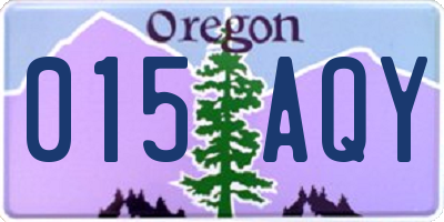 OR license plate 015AQY