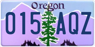 OR license plate 015AQZ