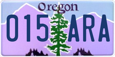 OR license plate 015ARA