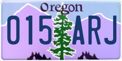 OR license plate 015ARJ