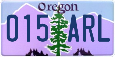 OR license plate 015ARL