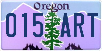 OR license plate 015ART