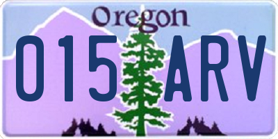 OR license plate 015ARV