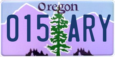 OR license plate 015ARY