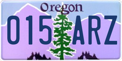 OR license plate 015ARZ