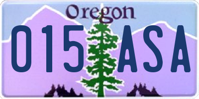 OR license plate 015ASA