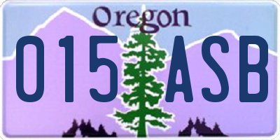 OR license plate 015ASB