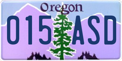 OR license plate 015ASD