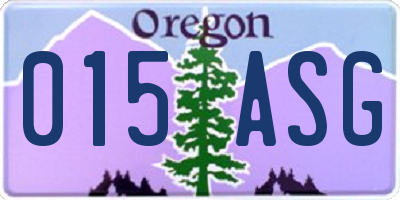OR license plate 015ASG