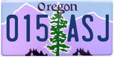 OR license plate 015ASJ
