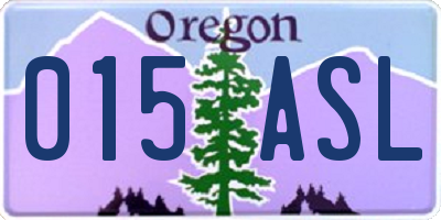 OR license plate 015ASL