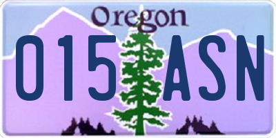 OR license plate 015ASN