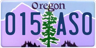 OR license plate 015ASO