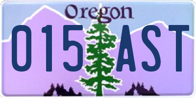 OR license plate 015AST