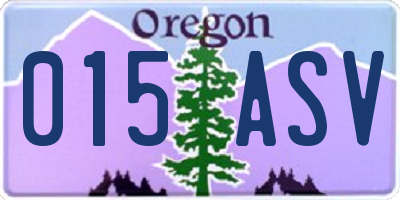 OR license plate 015ASV