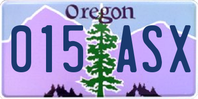 OR license plate 015ASX