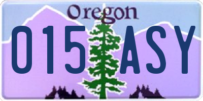 OR license plate 015ASY