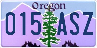 OR license plate 015ASZ