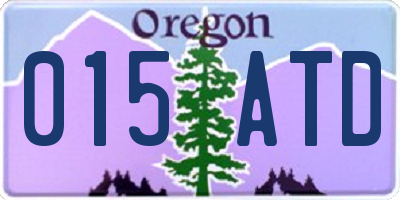 OR license plate 015ATD