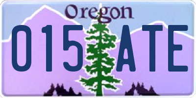 OR license plate 015ATE