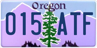 OR license plate 015ATF