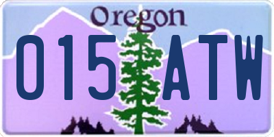 OR license plate 015ATW