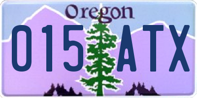 OR license plate 015ATX