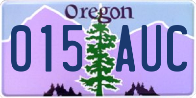 OR license plate 015AUC