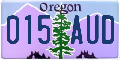 OR license plate 015AUD