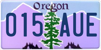 OR license plate 015AUE