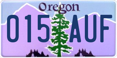 OR license plate 015AUF