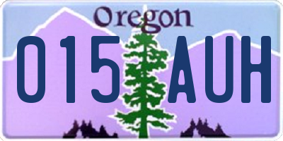 OR license plate 015AUH