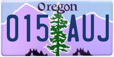 OR license plate 015AUJ
