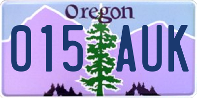 OR license plate 015AUK