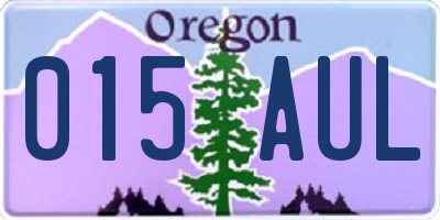 OR license plate 015AUL