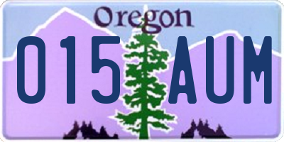 OR license plate 015AUM