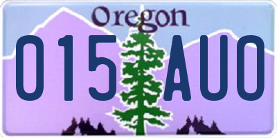 OR license plate 015AUO