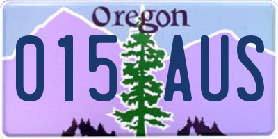 OR license plate 015AUS