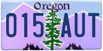 OR license plate 015AUT