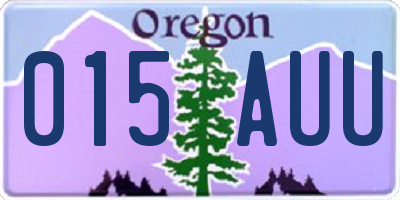 OR license plate 015AUU