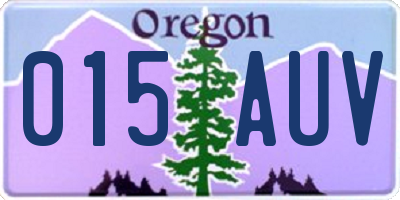 OR license plate 015AUV