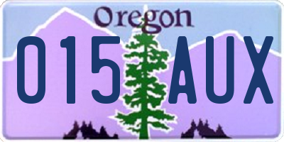 OR license plate 015AUX