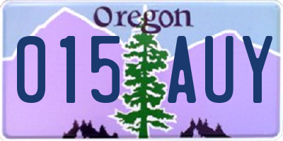 OR license plate 015AUY